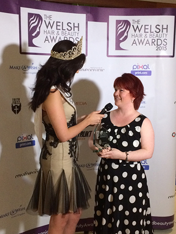 Masseuse of the Year 2015, Denise Owen Massage Therapy - pictured here with Miss Wales 2015
